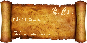 Máj Csaba névjegykártya