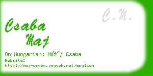 csaba maj business card